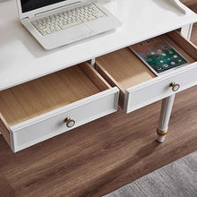 将图片加载到图库查看器，Alisa American Solid White Wood Design Study Work Desk
