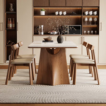 将图片加载到图库查看器，Darcey Sintered Stone Top With Solid Wood Base Dining Table
