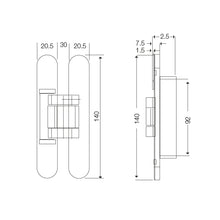 Load image into Gallery viewer, ARMOR Concealed Hinge Matt Black ADH-SS-Z-60/MB
