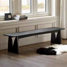 Load image into Gallery viewer, Zaid Luxury Wood Fabric Long Bench

