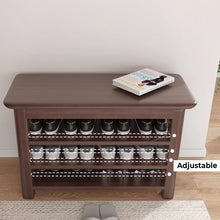 Muatkan imej ke dalam penonton Galeri, Dobby Wooden 3 Tier Shoe Storage Bench
