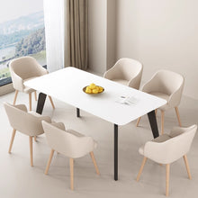 将图片加载到图库查看器，Ballard Wood Leg PU Leather Fabric Dining Chair
