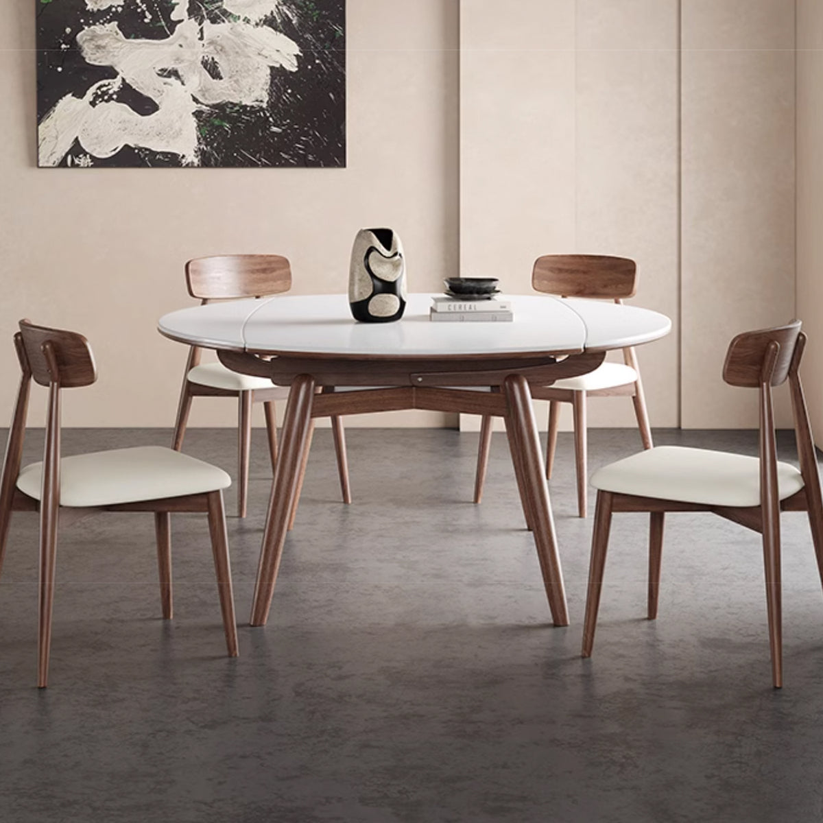 Hart Extendable Round Rectangle Sintered Stone Dining Table 1.2m to 1 ...