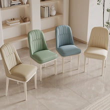 Muatkan imej ke dalam penonton Galeri, Levine Cushion PU Leather Cream Leg Dining Chair
