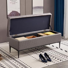 将图片加载到图库查看器，Stone Wash Free PU Leather Storage Bench
