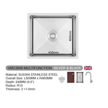 Muatkan imej ke dalam penonton Galeri, VULCANO SUS304 Stainless Steel Multifunction Sink [VMC5045/VMC6045/VMC6845/VMC7545]
