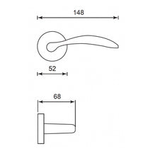 Load image into Gallery viewer, FRASCIO Solid Brass Lever Handle On Rose - Laguna 300-52
