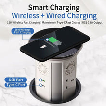将图片加载到图库查看器，Smart Pop-Up Desk Socket – Waterproof 16A EU Outlet with Electric Lift
