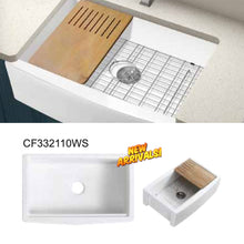 Load image into Gallery viewer, CAVARRO Fireclay Workstation Kitchen Sink CFR3320W CF332110WS

