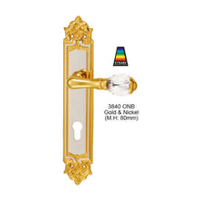 将图片加载到图库查看器，MESTRE Exclusive Series Solid Brass Lever Handle On Plate 3840 ONB Gold &amp; Nickel
