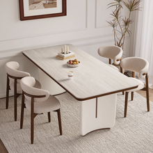 Muatkan imej ke dalam penonton Galeri, Taya Traditional Style Solid Wood with Sintered Stone Slab Dining Table
