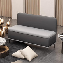 Muatkan imej ke dalam penonton Galeri, Murphy Back Rest Dual Tone PU Leather Storage Bench
