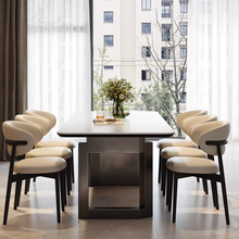 Muatkan imej ke dalam penonton Galeri, Archibald Dual Leg Design Sintered Stone Dining Table
