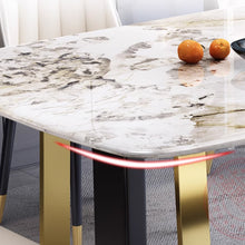 Load image into Gallery viewer, Quinn Celebrity Gold Leg Sintered Stone Dining Table 1.2m to 1.8m
