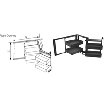 Muatkan imej ke dalam penonton Galeri, MIRAI Magic Corner Basket With Soft Closing Slide - Dark Grey
