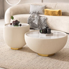 Muatkan imej ke dalam penonton Galeri, Sarah Pleated Round Modern Coffee Table
