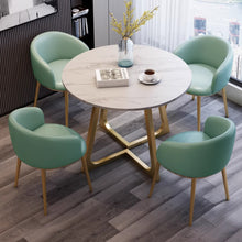 Muatkan imej ke dalam penonton Galeri, Mahoney Marble Design Round Discussion Table Set
