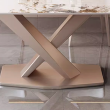 将图片加载到图库查看器，Preston Cross Legged Sintered Stone Ding Table Set

