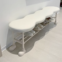 将图片加载到图库查看器，Natalie Creative Cream Black Shoe Bench
