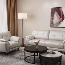 Muatkan imej ke dalam penonton Galeri, Tapia Cowhide Leather Curve Side Arm Latex Sofa
