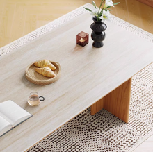 Muatkan imej ke dalam penonton Galeri, Taya Traditional Style Solid Wood with Sintered Stone Slab Dining Table
