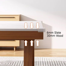 Muatkan imej ke dalam penonton Galeri, Carver Solid Wood Frame Slate Top Dining Table 1.2m to 1.6m
