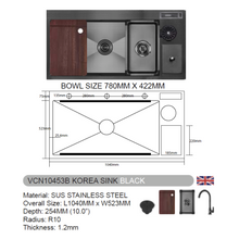 Muatkan imej ke dalam penonton Galeri, VULCANO SUS304 Stainless Steel Korea Sink
