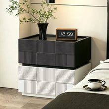 Load image into Gallery viewer, Lucille Box Weave Wooden Bedside Table
