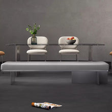 将图片加载到图库查看器，Pedro Leather Designer Bench Stainless Steel Leg
