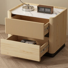 Muatkan imej ke dalam penonton Galeri, Marietta Dual Color Leather Padding Bedside Table
