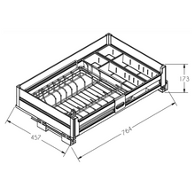 Load image into Gallery viewer, MIRAI Four Dish Basket With Undermount Soft Closing Slide - Dark Grey
