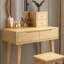 Muatkan imej ke dalam penonton Galeri, Eileen Natural Wood Dressing Table Set 0.6m to 0.8m
