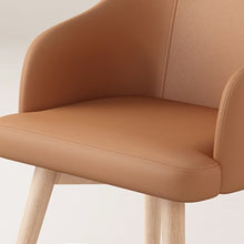 将图片加载到图库查看器，Ballard Wood Leg PU Leather Fabric Dining Chair
