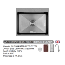 Muatkan imej ke dalam penonton Galeri, VULCANO SUS304 Stainless Steel Multifunction Sink [VVN5050/VVN6050/VVN6850/VVN7550]
