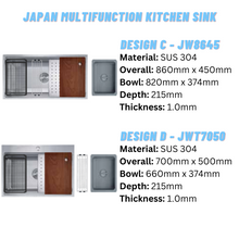 Muatkan imej ke dalam penonton Galeri, LEVANZO Japan Multifunction Kitchen Sink
