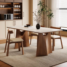 将图片加载到图库查看器，Darcey Sintered Stone Top With Solid Wood Base Dining Table
