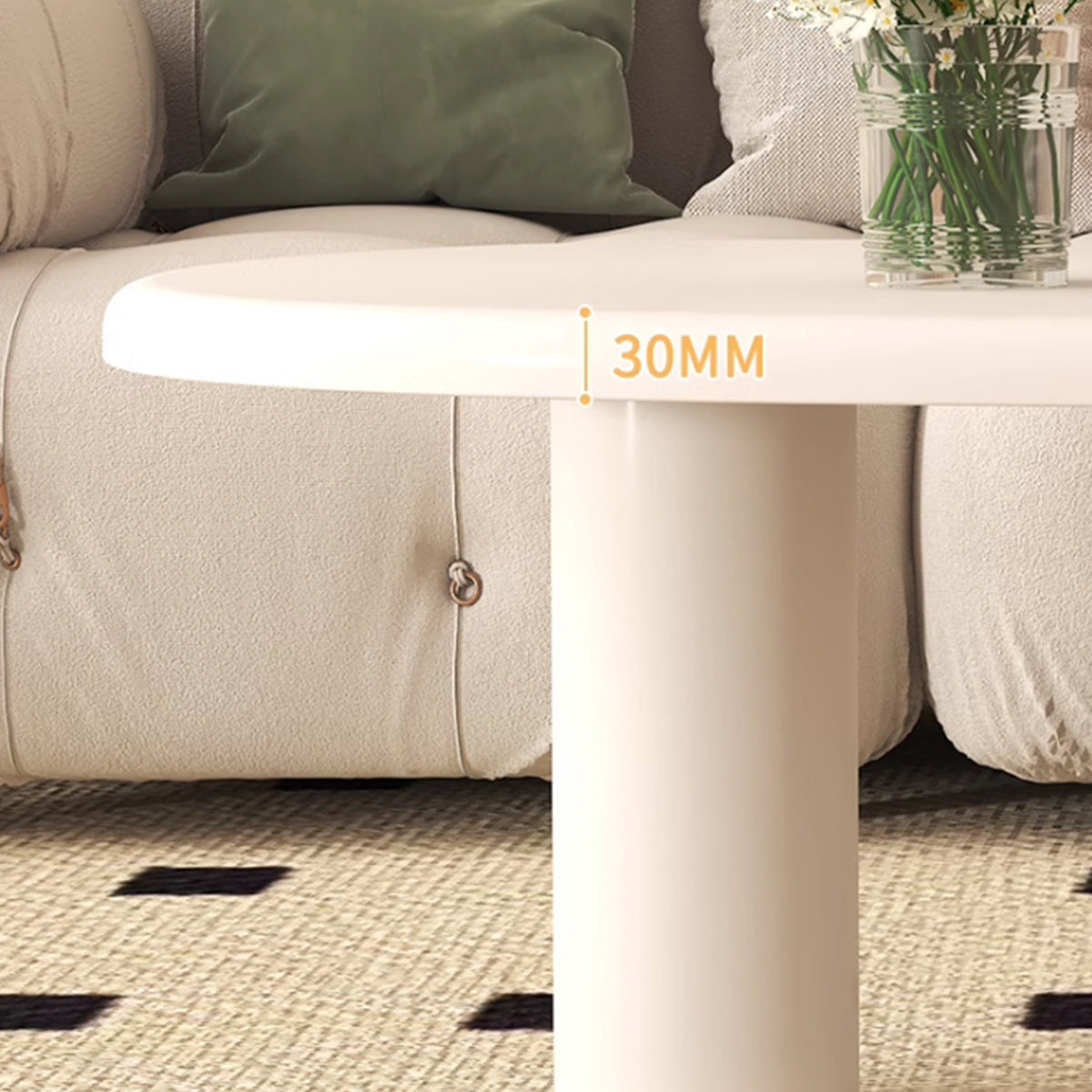 Coffee Table Top View Cream Color Charlyn Modern Style Cream Coffee Table – Mirai Town PLT