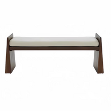 Muatkan imej ke dalam penonton Galeri, Sanford Solid Wood Leather Designer Bench
