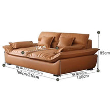 Muatkan imej ke dalam penonton Galeri, Fletcher Oil Wax Leather Italian Boat Design Sofa

