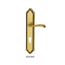 将图片加载到图库查看器，LIBRA Solid Brass Lever Handle on Plate 4214
