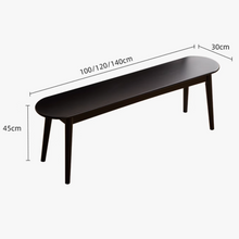 将图片加载到图库查看器，Evelyn Black Solid Wood Rounded Edge Long Bench
