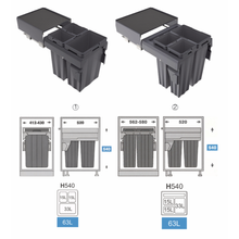 Load image into Gallery viewer, MIRAI Multi Compartment Pull Out Cabinet Trash Bin
