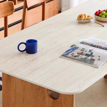Muatkan imej ke dalam penonton Galeri, Taya Traditional Style Solid Wood with Sintered Stone Slab Dining Table
