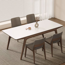Load image into Gallery viewer, Leach Glossy Sintered Stone Top With Solid Wood Base Dining Table
