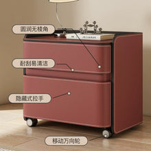 Load image into Gallery viewer, Hilario Soft Padding Leather Bedside Table With Wheels
