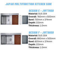 Muatkan imej ke dalam penonton Galeri, LEVANZO Japan Multifunction Kitchen Sink
