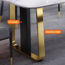 Muatkan imej ke dalam penonton Galeri, Quinn Celebrity Gold Leg Sintered Stone Dining Table 1.2m to 1.8m
