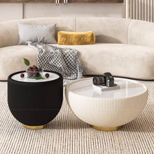 Muatkan imej ke dalam penonton Galeri, Sarah Pleated Round Modern Coffee Table
