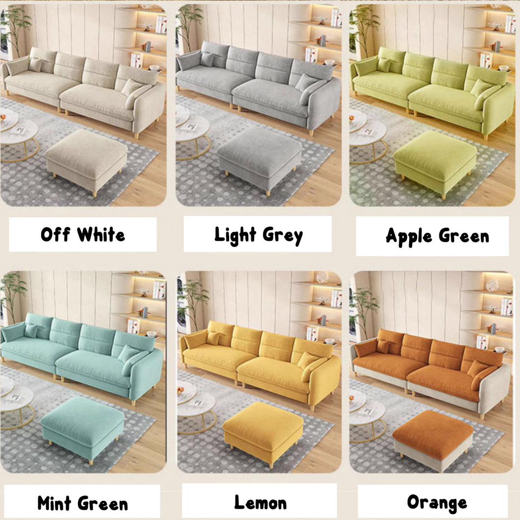 Olson High Tech Fabric Cream Sofa