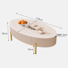 Muatkan imej ke dalam penonton Galeri, Daugherty Cream Modern Oval Coffee Table
